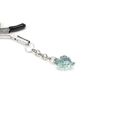 Затискачі для сосків із сердечком Liebe Seele Glow-in-dark Nipple Clamps Light Blue, світяться в темряві SX1684 фото