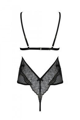 Боді Passion AMBERLY BODY black, S/M, відкрита спина, низ стрінги SX0456 фото