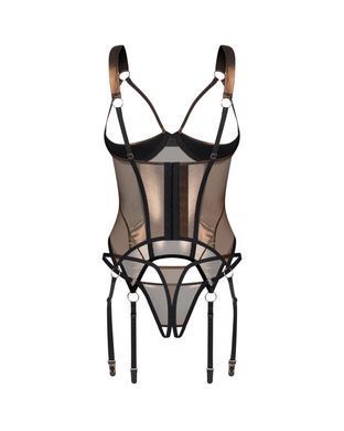 Корсет Obsessive Soranna cupless corset & crotchless thong 2XL/3XL SX3623 фото