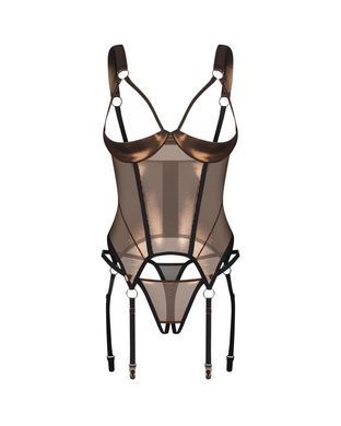 Корсет Obsessive Soranna cupless corset & crotchless thong 2XL/3XL SX3623 фото