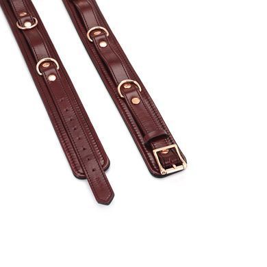Фіксатори для стегон Liebe Seele Wine Red Thigh Cuffs S Size, натуральна шкіра SO9454 фото