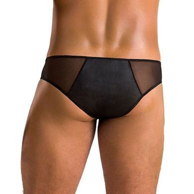 Чоловічі сліпи на блискавці Passion 042 SLIP TIMMY S/M Black, екошкіра, сітка SO7598 фото