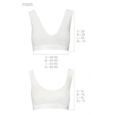 Спортивний топ з еластичної бавовни Passion PS005 TOP M, white SO4228 фото
