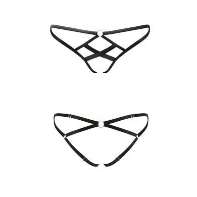 Трусики зі стреп Passion Exclusive NICKY THONG XXL/XXXL, black SO7648 фото