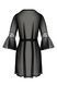 Пеньюар Passion LEAFA PEIGNOIR black, L/XL, довжина трохи вище коліна, широкі рукави, зав'язується на пояс SX0506 фото 4