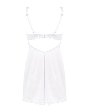 Сорочка Obsessive Amor Blanco underwire chemise & thong white S/M SX1126 фото