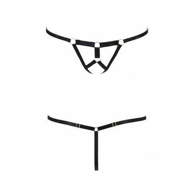 Трусики стрінги зі стреп Passion Exclusive ARMANDA THONG XXL/XXXL, black SO1582 фото