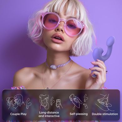 Смарт-вібратор Magic Motion Ponder Purple, подвійна стимуляція, віброяйце+язичок для клітора SX3228 фото