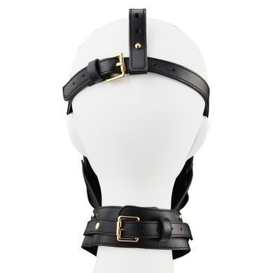 Маска-збруя для мінету з повідцем LOCKINK SEVANDA Blowjob Head Muzzle with Leash, чорна SX0912 фото