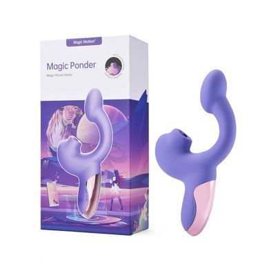 Смарт-вібратор Magic Motion Ponder Purple, подвійна стимуляція, віброяйце+язичок для клітора SX3228 фото