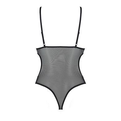Боді з ажурним ліфом Passion CHRISTA BODY XXL/XXXL, black SO5755 фото