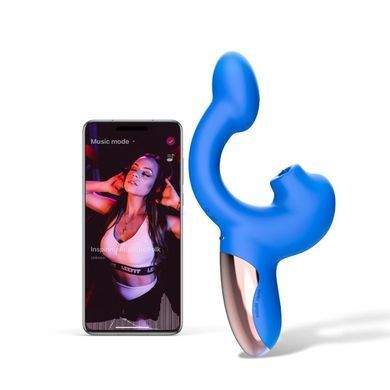Смарт-вібратор Magic Motion Ponder Blue, подвійна стимуляція, віброяйце+язичок для клітора SX3229 фото