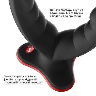 Подвійний фалоімітатор Fun Factory RYDE black, гнучкі стовбури, присоска SX0976 фото
