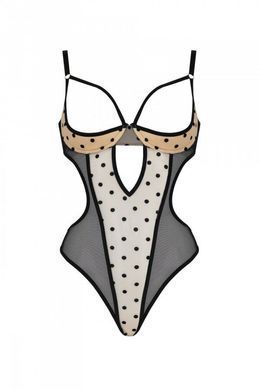 Еротичне боді Passion MARINA BODY, L/XL, beige, з відкритими чашками SO9714 фото