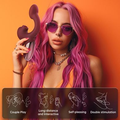 Смарт-вібратор Magic Motion Ponder Red, подвійна стимуляція, віброяйце+язичок для клітора SX3230 фото