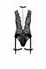 Боді Noir Handmade F297 Libido, XXL, чорне, мереживо, низ під латекс, відкритий доступ, гартери SX0223 фото 4