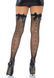 Панчохи-сітка зі швом ззаду Leg Avenue Bow back seam thigh highs One size Black, атласний бант SO8600 фото 4