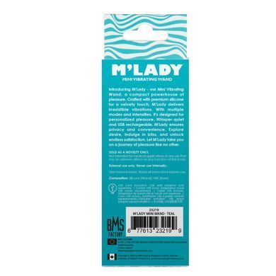 Вібромасажер M&rsquo;Lady Mini Vibrating Wand Teal SX3146 фото