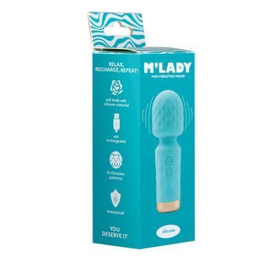 Вібромасажер M&rsquo;Lady Mini Vibrating Wand Teal SX3146 фото