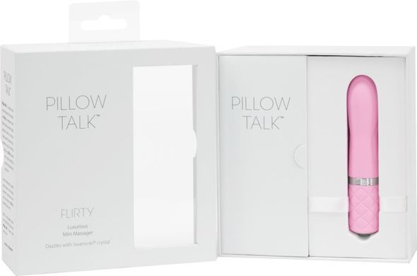 Розкішний вібратор PILLOW TALK - Flirty Pink з кристалом Swarovski, гнучка головка SO2725 фото