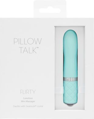 Розкішний вібратор PILLOW TALK - Flirty Teal з кристалом Swarovski, гнучка головка SO2726 фото
