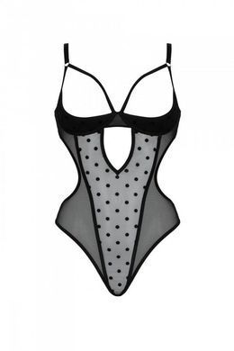 Еротичне боді Passion MARINA BODY, L/XL, black, з відкритими чашками SO9717 фото