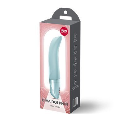 Вібратор Fun Factory Diva Dolphin Ice Blue, 10 режимів роботи, на батарейках SX3296 фото