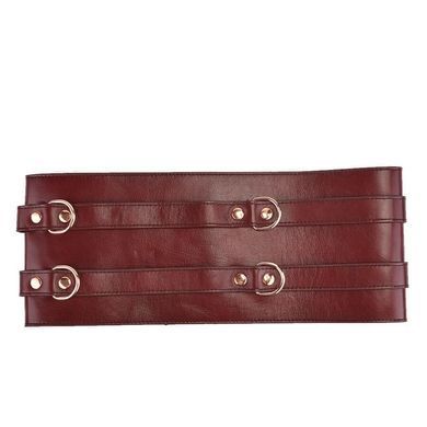Шкіряний пояс для бондажу Liebe Seele Wine Red Waist Cuff, S Size SO9460 фото