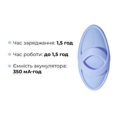 Смарт-вібратор для клітора Svakom Echo 2 Sky Blue, підігрів до 38 &deg;C, знімна насадка на палець SX2448 фото