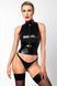 Топ Noir Handmade F324 Glam, M, black, халтер, на блискавці, вінілові вставки, комір-стійка SX0376 фото 1