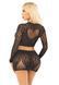 Комплект Leg Avenue Rhinestone Crop Top and Mini Skirt One Size, Black SX1744 фото 2