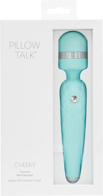Розкішний вібромасажер PILLOW TALK - Cheeky Teal з кристалом Swarovski, плавне підвищення потужності SO2728 фото