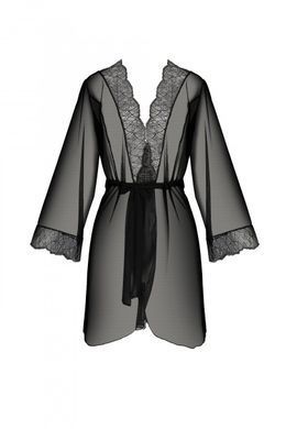 Пеньюар Passion AMBERLY PEIGNOIR black, XXL/XXXL, пояс у комплекті SX0463 фото