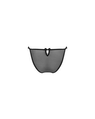 Напівпрозорі трусики з підвіскою Obsessive Ivannes panties black S/M, чорні SO7280 фото