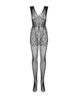 Бодістокінг Obsessive Bodystocking F234 S/M/L, абстрактний малюнок, глибоке декольте SO7230 фото