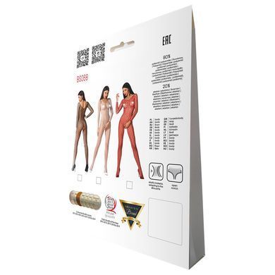 Бодістокінг Passion BS068 white, комбінезон, велика сітка, довгий рукав PBS068W фото