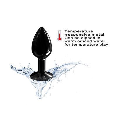 Металева анальна пробка з кристалом Dorcel Diamond Plug Black S SO7808 фото