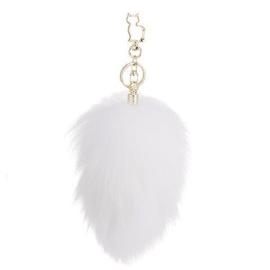Металева анальна пробка &mdash; кролячий хвіст LOCKINK SEVANDA White Bunny-Tail Anal Pear-shape Plug SX0868 фото
