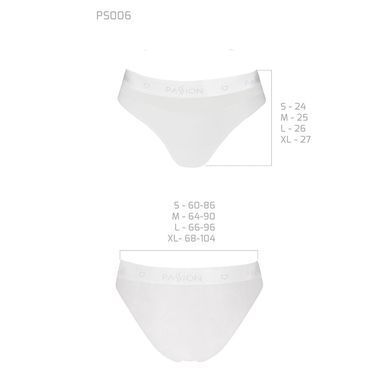 Трусики з прозорою вставкою Passion PS006 PANTIES L, white SO4235 фото