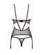 Корсет Obsessive Novenes corset & thong, M/L, прозорий, відкрита спина, стрінги в комплекті SX0614 фото 5