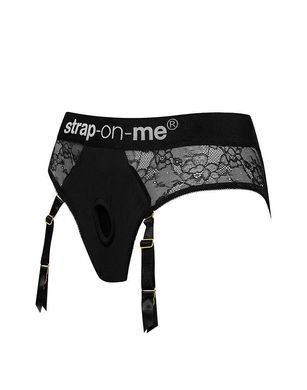 Мереживні трусики для страпона з підв&rsquo;язками для панчіх Strap-On-Me DIVA HARNESS - XS SX2280 фото