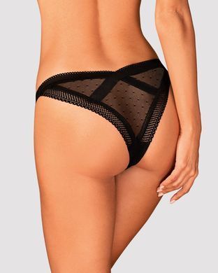 Мереживні трусики із заниженою талією Obsessive Estiqua panties XS/S, black SO7705 фото