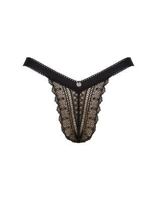 Мереживні трусики із заниженою талією Obsessive Estiqua panties XS/S, black SO7705 фото