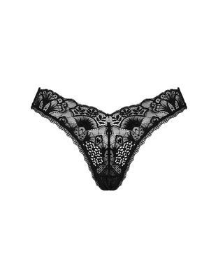 Мереживні стрінги Obsessive Donna Dream thong XL/2XL Black, низька посадка SO8641 фото