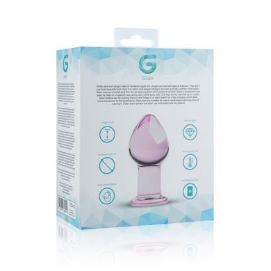 Рожева анальна пробка зі скла Gildo Pink Glass Buttplug No. 27 SO4421 фото