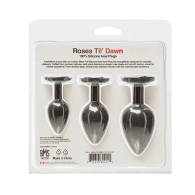 Набір силіконових анальних пробок BMS Roses Til&rsquo; Dawn Silicone Anal Plug Kit Starter Kit Black SX3150 фото