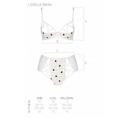 Еротичний комплект з малюнком Passion LOVELIA BIKINI L/XL, white SO4750 фото