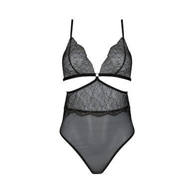 Боді Passion AMBERLY BODY 4XL/5XL black, асиметричний крій, мереживний ліф, золота нитка SO7049 фото