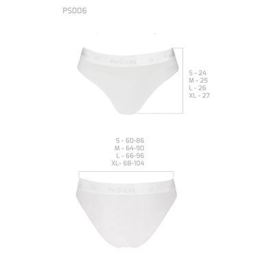 Трусики з прозорою вставкою Passion PS006 PANTIES S, white SO4237 фото