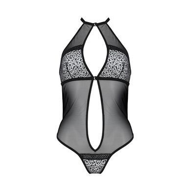 Сітчасте боді з мереживом на грудях Passion SATARA BODY XXL/XXXL black SO8471 фото